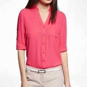 The Portofino Button up Shirt in Coral Pink